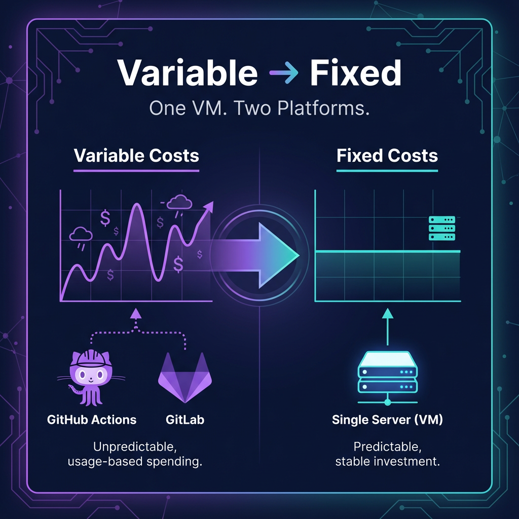 Cut Your CI/CD Costs by 90%: Self-Hosted Runners for GitHub Actions & GitLab CI